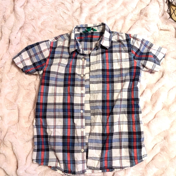 Boys white/blue/red button up - Picture 1 of 6